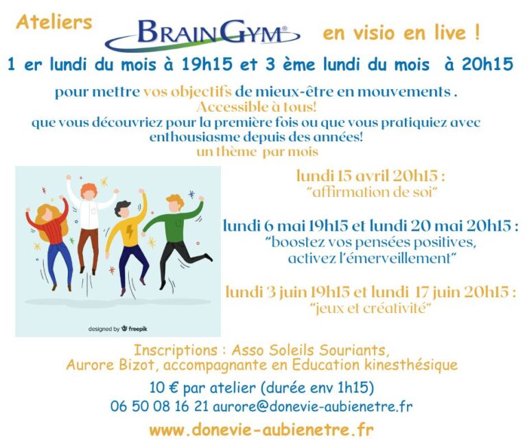 Brain Gym Et Kin Siologie Saumur Don Vie Au Bien Tre